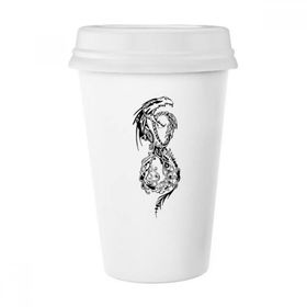 Dıythinker 350 ml Çin Ejderhası Hayvan Soyut Portre Klasik Kupa