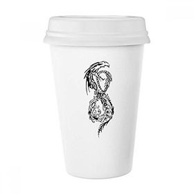 Dıythinker 350 ml Çin Ejderhası Hayvan Soyut Portre Klasik Kupa