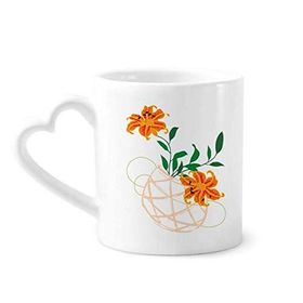 Dıythinker 350 ml Çin Geleneksel Kültür Sanat Desenli Seramik Kalp Saplı Kupa