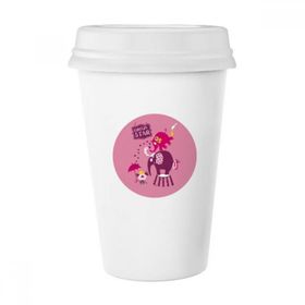Dıythinker 350 ml Circus Star Palyaço Fil Pembe Klasik Kupa