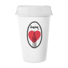 Dıythinker 350 ml City London Britain Big Ben Love Klasik Kupa Beyaz Çömlekçilik Seramik Kupa