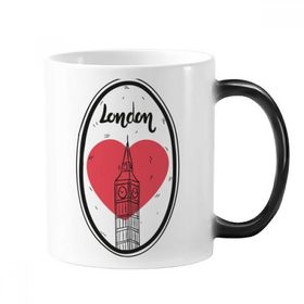 Dıythinker 350 ml City London Britain Big Ben Love Morphing Isıya Duyarlı Değişen Renk Kupa