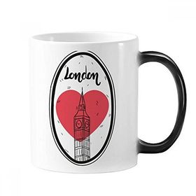 Dıythinker 350 ml City London Britain Big Ben Love Morphing Isıya Duyarlı Değişen Renk Kupa