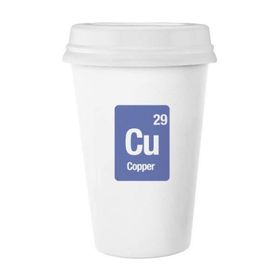 Dıythinker 350 ml Cu Bakır Kimyasal Element Bilim Klasik Kupa Beyaz Çömlekçilik Seramik Kupa