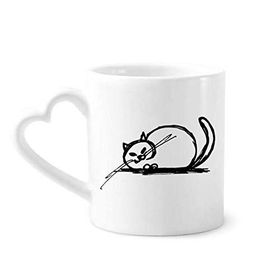 Dıythinker 350 ml Curly Heavy Cat Crazy Line Kupaları Seramik Kupa