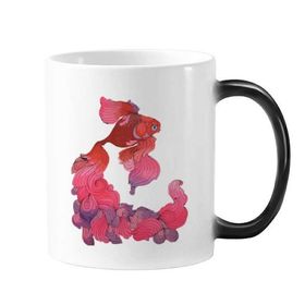Dıythinker 350 ml Cyprinoid Kırmızı Pembe Mor Kuyruk Renk Kupa