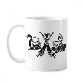 Dıythinker 350 ml Dance Celebrate Meksika Totems Meksika Tambourine Klasik Kupa
