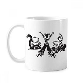 Dıythinker 350 ml Dance Celebrate Meksika Totems Meksika Tambourine Klasik Kupa