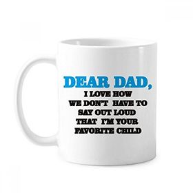 Dıythinker 350 ml Dear Dad Mektup Festival Alıntı Klasik Kupa Beyaz Çömlekçilik Seramik Kupa
