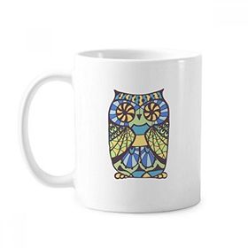 Dıythinker 350 ml Dekoratif Aşk Baykuş Klasik Beyaz Çömlek Seramik Saplı Kupa