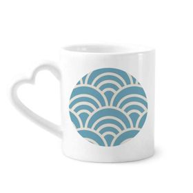 Dıythinker 350 ml Desenli Dalga Japon Geleneksel Edo Kupaları Seramik Kupa