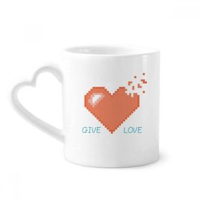 Dıythinker 350 ml Disappear Heart Give Love Pixel Kupaları Seramik Kupa