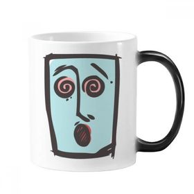 Dıythinker 350 ml Dizzy Soyut Yüz Eskiz İfadeleri Çevrimiçi Sohbet Renk Kupa