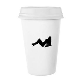 Dıythinker 350 ml Dolgun Uzun Saçlı Güzel Kız Klasik Kupa Beyaz Çömlekçilik Seramik Kupa