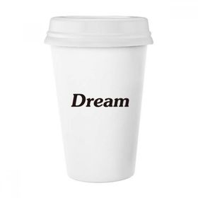 Dıythinker 350 ml Dream Word İlham Verici Sözler Klasik Kupa Beyaz Çömlekçilik Seramik Kupa