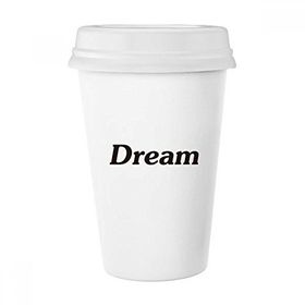 Dıythinker 350 ml Dream Word İlham Verici Sözler Klasik Kupa Beyaz Çömlekçilik Seramik Kupa