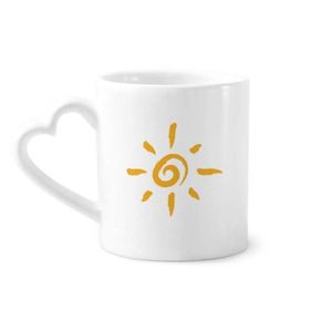 Dıythinker 350 ml El Boyama Sarı Güneş Güneş Işığı Kupaları Seramik Kupa