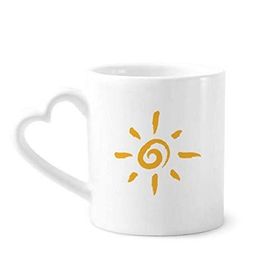 Dıythinker 350 ml El Boyama Sarı Güneş Güneş Işığı Kupaları Seramik Kupa