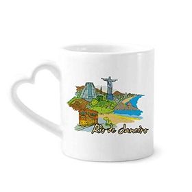 Dıythinker 350 ml El Boyaması Brezilya Rio De Janeiro Kupaları Seramik Kupa