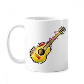 Dıythinker 350 ml El Boyaması Enstrüman Gitar Meksika Kültürü Element İllüstrasyon Klasik Kupa