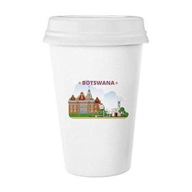 Dıythinker 350 ml El Boyaması Şehir Binası Botsvana Kültürü Öğeleri Klasik Kupa