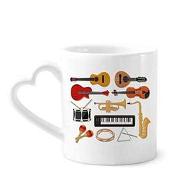 Dıythinker 350 ml Elektrikli Piyano Trombon Gitar Müzik Kupaları Seramik Kupa