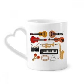 Dıythinker 350 ml Elektrikli Piyano Trombon Gitar Müzik Kupaları Seramik Kupa