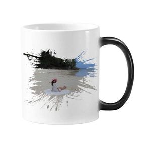 Dıythinker 350 ml Ellie Yao Güzel Kız Plaj Deniz Resifi Değişen Renk Kupa