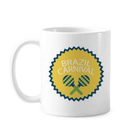 Dıythinker 350 ml Enstrüman Celebrate Brazil Karnaval Yuvarlak Slogan Brezilya Kültürel Klasik Kupa