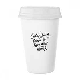 Dıythinker 350 ml Everything Comes To Him Who Waits Alıntı Klasik Kupa