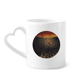 Dıythinker 350 ml Evren ve Uzaylı Uzay Manzarası Kupaları Seramik Kupa