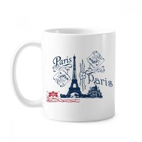Dıythinker 350 ml Eyfel Kulesi Fransa Paris Çizgi Çizim Klasik Kupa