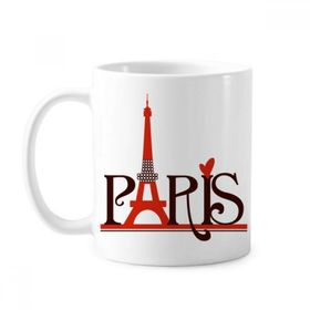 Dıythinker 350 ml Eyfel Kulesi Paris Fransa Ülke Şehir Kültürü Klasik Kupa Beyaz Çömlekçilik Seramik Kupa