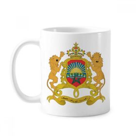 Dıythinker 350 ml Fas Afrika Ulusal Amblemi Klasik Kupa Beyaz Çömlekçilik Seramik Kupa