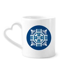 Dıythinker 350 ml Fas Soyut Dekoratif Mavi Desenli Kupaları Seramik Kupa