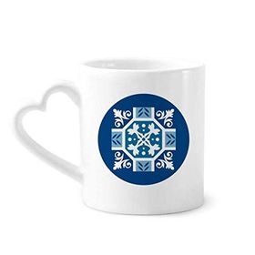 Dıythinker 350 ml Fas Soyut Dekoratif Mavi Desenli Kupaları Seramik Kupa