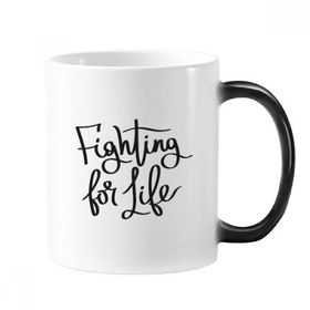 Dıythinker 350 ml Fighting For Life Alıntı Değişen Isıya Duyarlı Değişen Renk Kupa