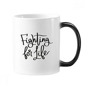 Dıythinker 350 ml Fighting For Life Alıntı Değişen Isıya Duyarlı Değişen Renk Kupa