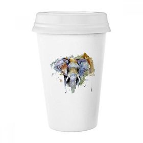Dıythinker 350 ml Fil Boyalı Kişilik Hayvan Klasik Kupa