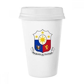 Dıythinker 350 ml Filipinler Asya Ulusal Amblem Klasik Kupa Beyaz Çömlekçilik Seramik Kupa