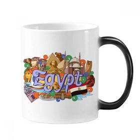 Dıythinker 350 ml Firavun Piramit Mısır Grafiti Değişen Renk Kupa