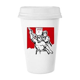 Dıythinker 350 ml Fırça Kağıdı Asker Mao Zedong Sözleri Klasik Kupa