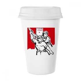 Dıythinker 350 ml Fırça Kağıdı Asker Mao Zedong Sözleri Klasik Kupa