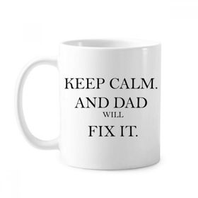 Dıythinker 350 ml Fix It Dad Festival Alıntı Klasik Beyaz Çömlek Seramik Saplı Kupa