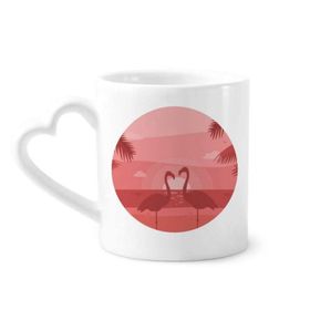 Dıythinker 350 ml Flamingo çift Kırmızı Alacakaranlık Kupaları Seramik Kupa