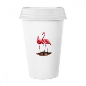 Dıythinker 350 ml Flamingo Çift Kırmızı Aşk Klasik Kupa