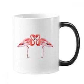 Dıythinker 350 ml Flamingo Çift Sevgili Değişen Renk Kupa