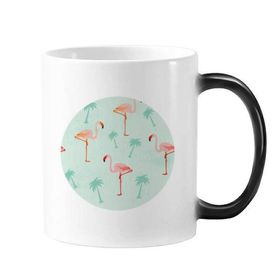 Dıythinker 350 ml Flamingo Desenli Pembe Hayvan Değiştiren Renk Kupa