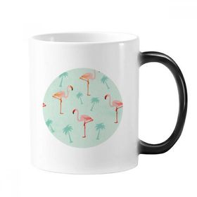 Dıythinker 350 ml Flamingo Desenli Pembe Hayvan Değiştiren Renk Kupa