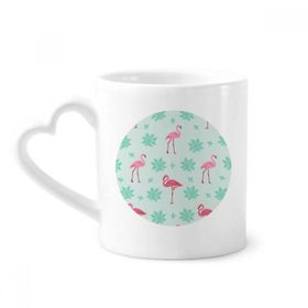 Dıythinker 350 ml Flamingo Desenli Pembe Yeşil Kupaları Seramik Kupa